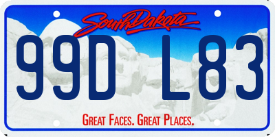 SD license plate 99DL83