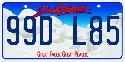 SD license plate 99DL85