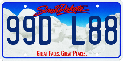 SD license plate 99DL88
