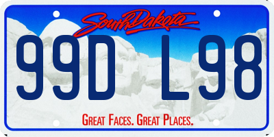 SD license plate 99DL98