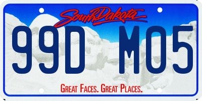 SD license plate 99DM05
