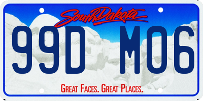 SD license plate 99DM06