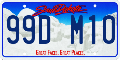 SD license plate 99DM10