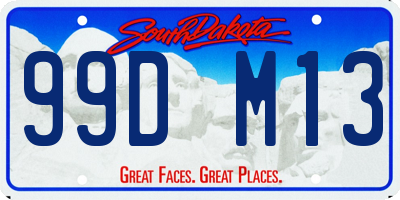 SD license plate 99DM13