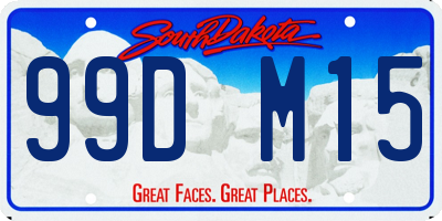 SD license plate 99DM15
