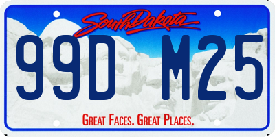 SD license plate 99DM25