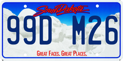 SD license plate 99DM26