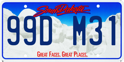 SD license plate 99DM31