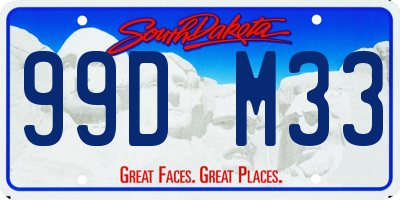 SD license plate 99DM33