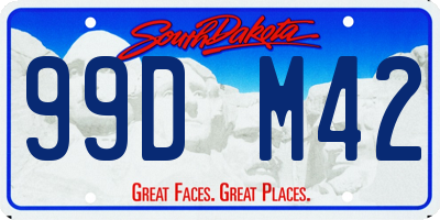 SD license plate 99DM42