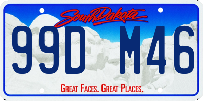 SD license plate 99DM46