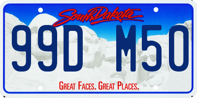 SD license plate 99DM50