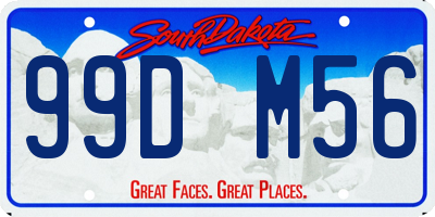 SD license plate 99DM56