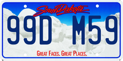SD license plate 99DM59