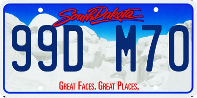 SD license plate 99DM70