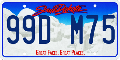 SD license plate 99DM75