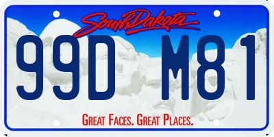 SD license plate 99DM81