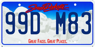 SD license plate 99DM83