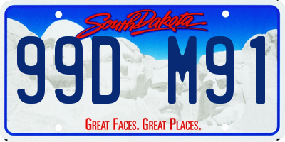 SD license plate 99DM91