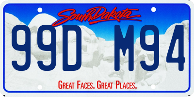 SD license plate 99DM94