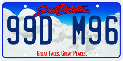 SD license plate 99DM96