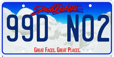 SD license plate 99DN02