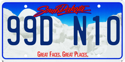 SD license plate 99DN10