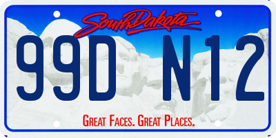 SD license plate 99DN12