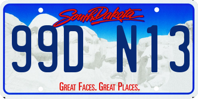 SD license plate 99DN13