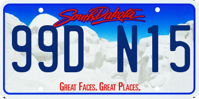 SD license plate 99DN15