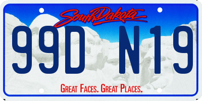 SD license plate 99DN19