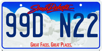 SD license plate 99DN22