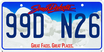 SD license plate 99DN26