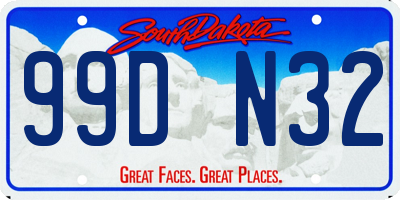 SD license plate 99DN32