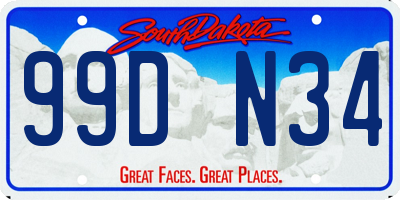 SD license plate 99DN34
