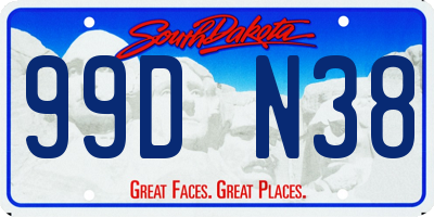 SD license plate 99DN38