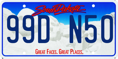 SD license plate 99DN50