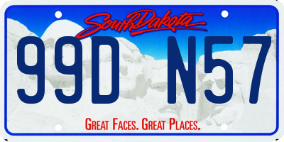 SD license plate 99DN57