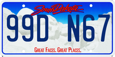 SD license plate 99DN67