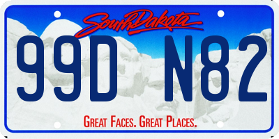 SD license plate 99DN82