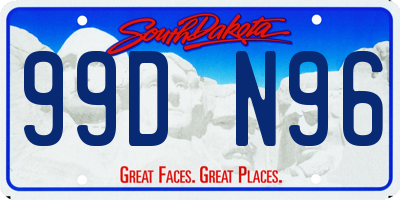 SD license plate 99DN96