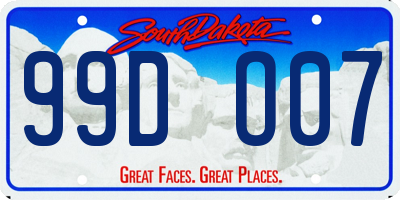 SD license plate 99DO07