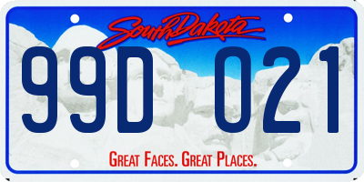 SD license plate 99DO21