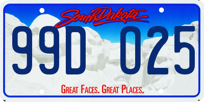 SD license plate 99DO25