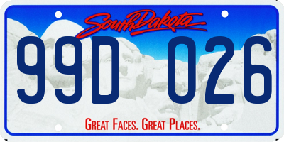 SD license plate 99DO26