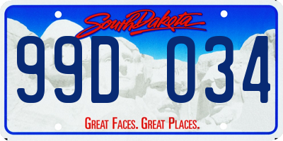 SD license plate 99DO34