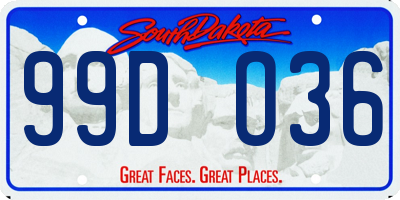 SD license plate 99DO36