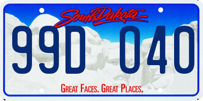 SD license plate 99DO40