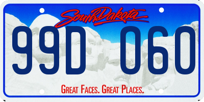 SD license plate 99DO60
