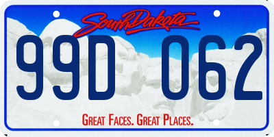 SD license plate 99DO62